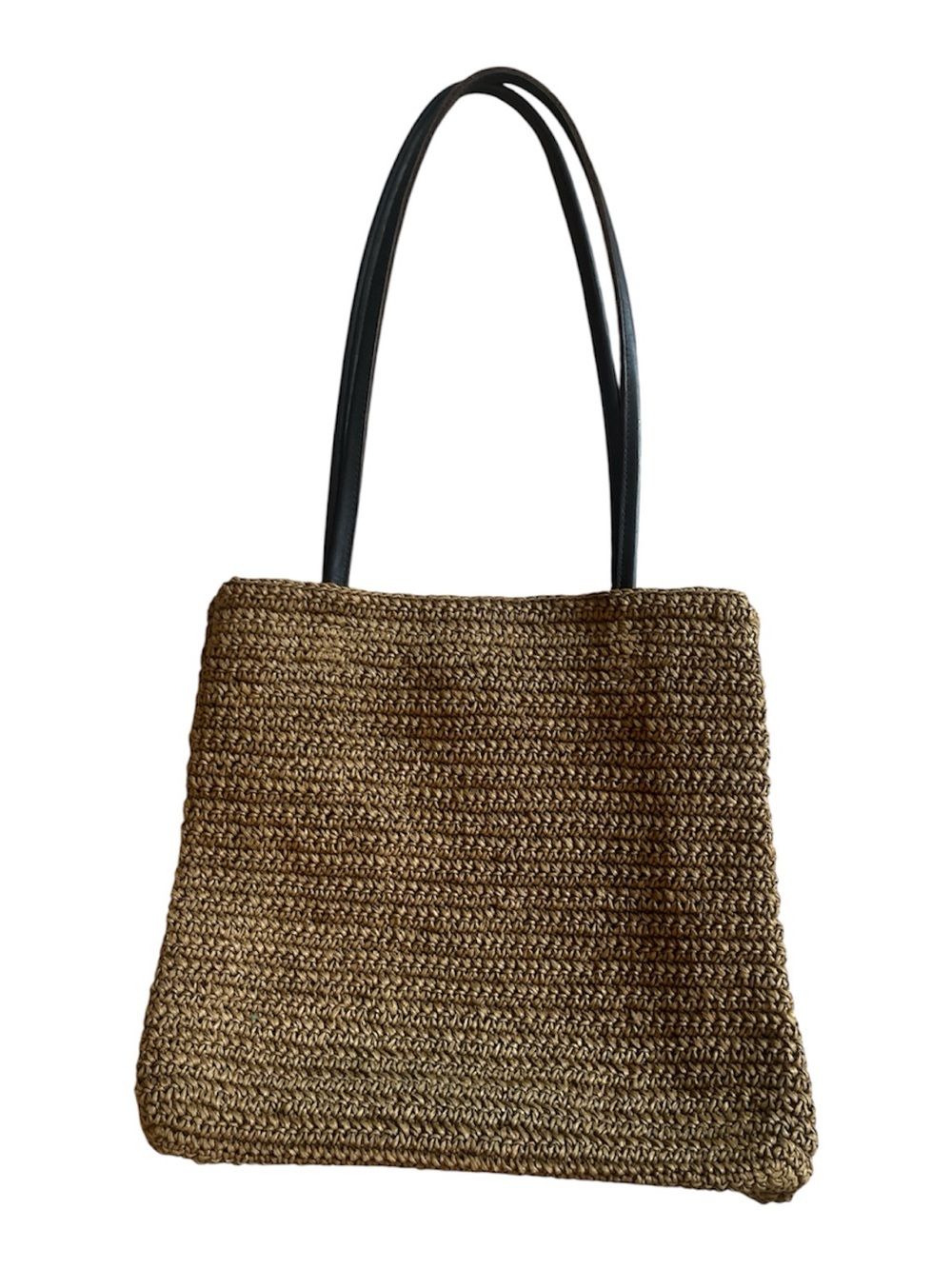 Eddie Bauer Straw Leather Woven Shoulder Bag Brown - Picture 13 of 14